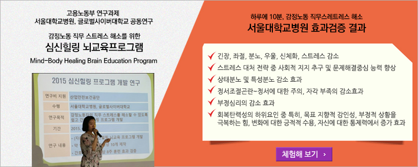감정노동 직무 스트레스 해소를 위한 심신힐링 뇌교육프로그램 